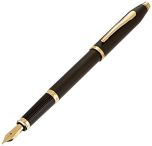 Cross Century II, Black, Fountain Pen, with 23 Karat Gold Plated Appointments and 23 Karat Gold Plated Nib Medium (2509-MF)