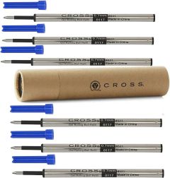 Cross Medium Point Rollerball Gel Ink Refills for Selectip Rollerball Pens, 6ct/pk (New Version) (Bulk Pack of 6/Pack) in Storage Tube ( Blue) 