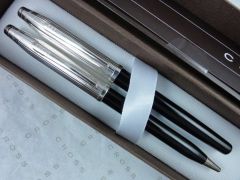 Cross Century II Sterling Silver and Black Lacquer Tuxedo Gel ink Rollerball Pen and Pencil Set