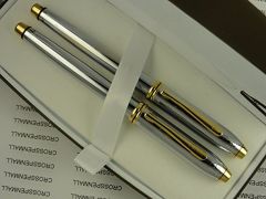 Cross Made in the USA Townsend Medalist Rollerball Pen and Medium nib Fountain Pen Combo by CROSS